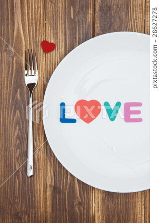 Celebrate valentine's day, word love on a plate Celebrate valentine's day, word love on a plate 28627278