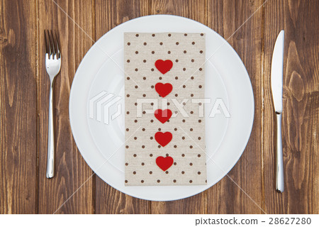 Celebrate valentine's day, Hearts shape napkin Celebrate valentine's day, Hearts shape napkin 28627280