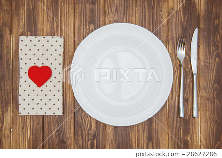 Celebrate valentine's day, Heart shape on a napkin Celebrate valentine's day, Heart shape on a napkin 28627286