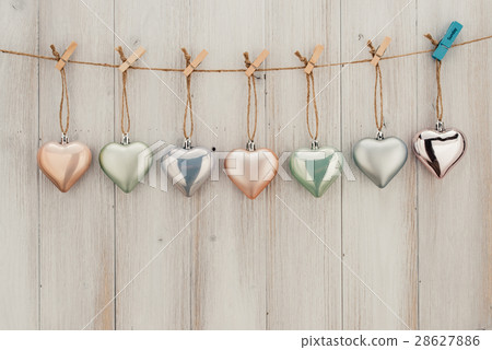 Heart hanging on the clothesline. Dating Day Heart hanging on the clothesline. Dating Day 28627886