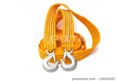 Tow rope for car isolated 28628265