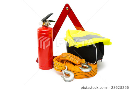 Tow rope for car isolated 28628266