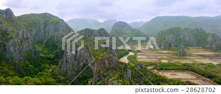 Aerial view of beautiful mountains in Khao Sam Roi 28628702