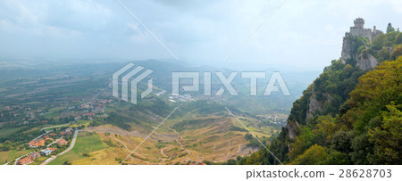 Panoramic landscape of San Marino, Cesta Tower. 28628703