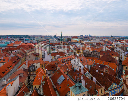 Overlooking the rooftops of Prague 28628704