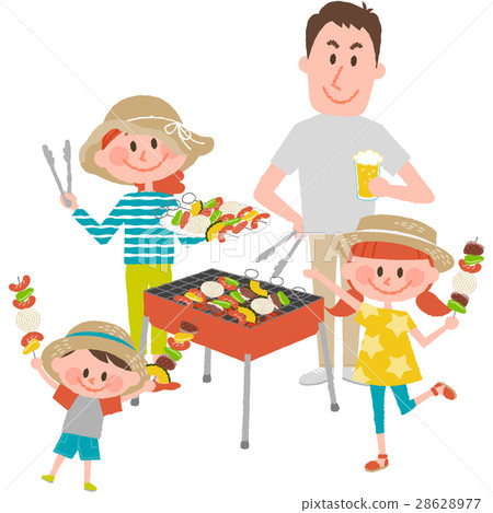 Family enjoying a barbecue Family enjoying a barbecue 28628977