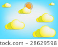 Clouds and sun on blue sky,vector illustration. 28629598