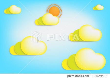 Clouds and sun on blue sky,vector illustration. 28629598