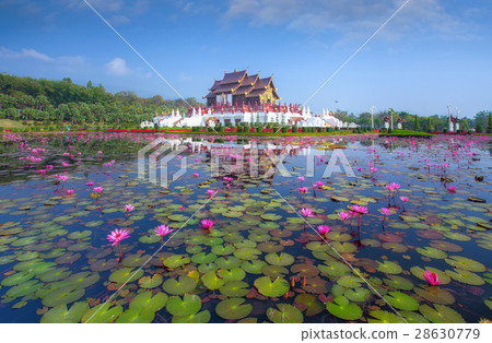 Traditional thai architecture in the Lanna style 28630779