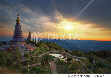 Landscape of two pagoda 28632408