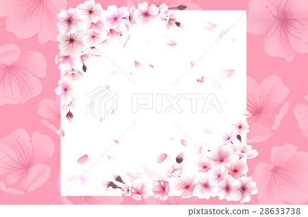 Blooming cherry. Spring background. Falling sakura 28633738