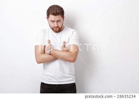 portrait of handsome young serious brunette man portrait of handsome young serious brunette man 28635234