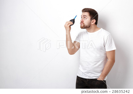 photographer holding camera cleaning vacuum pump photographer holding camera cleaning vacuum pump 28635242
