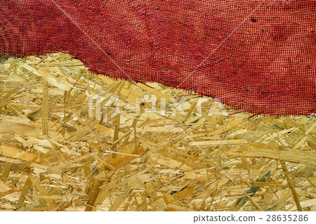 Red grid on yellow plywood Red grid on yellow plywood 28635286