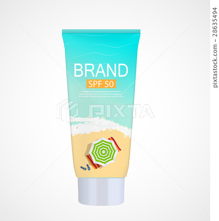 Sun Care Cream Bottle, Tube Template for Ads or 28635494