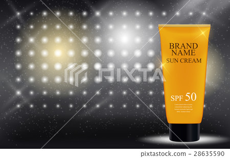 Sun Care Cream Bottle, Tube Template for Ads or Sun Care Cream Bottle, Tube Template for Ads or 28635590