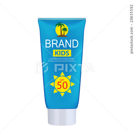 Sun Care Cream Bottle, Tube Template for Ads or 28635592