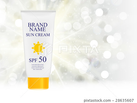 Sun Care Cream Bottle, Tube Template for Ads or Sun Care Cream Bottle, Tube Template for Ads or 28635607