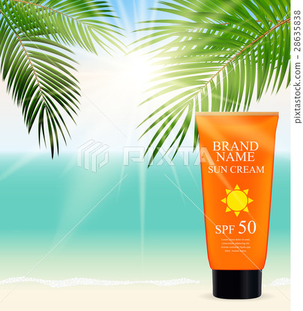 Sun Care Cream Bottle, Tube Template for Ads or 28635838