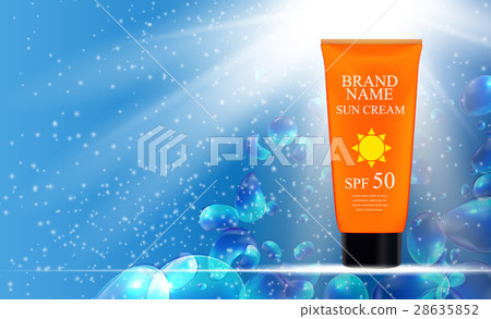 Sun Care Cream Bottle, Tube Template for Ads or 28635852