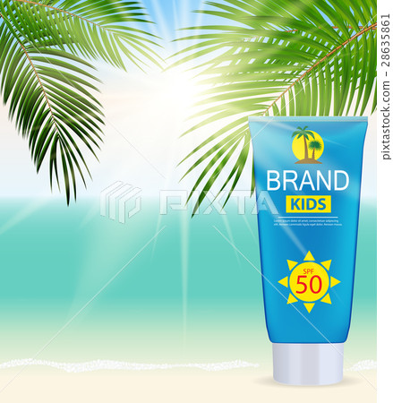 Sun Care Cream Bottle, Tube Template for Ads or Sun Care Cream Bottle, Tube Template for Ads or 28635861