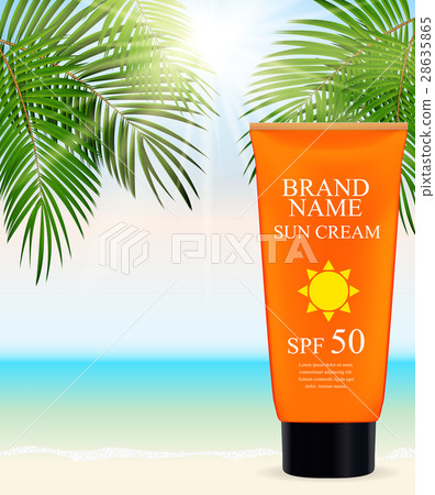 Sun Care Cream Bottle, Tube Template for Ads or 28635865