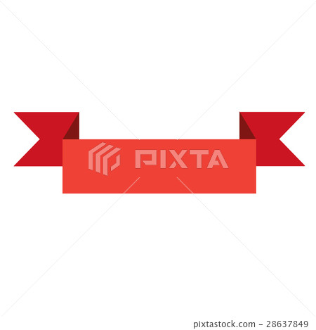 red ribbon banner on white backgrund. red ribbon banner on white backgrund. 28637849
