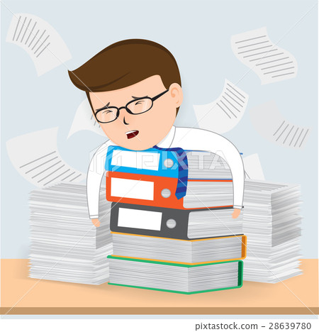 Busy Businessman Working, Business Concept vector 28639780