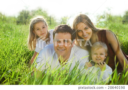 Happy young family with children 28640198