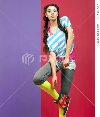 Portrait of a model with creative make up Portrait of a model with creative make up 28640287