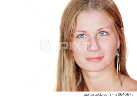 smiling blond woman smiling blond woman 28640673