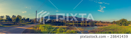 lotus in pond and mountain . 28641439