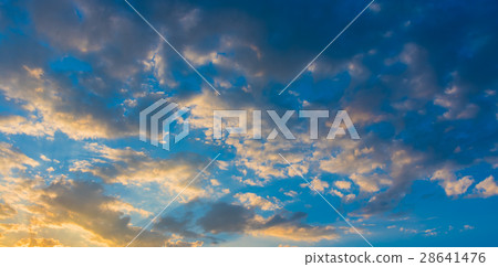 sunset sky and white cloud. 28641476