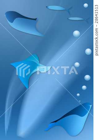 Abstract moving fish in blurred deep water 28641513