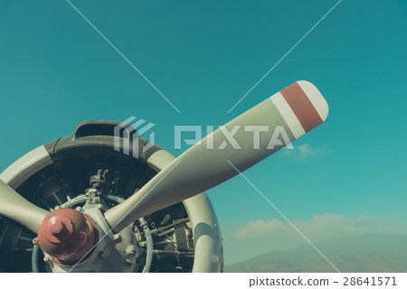 vintage tone image of plane fan and engine . 28641571