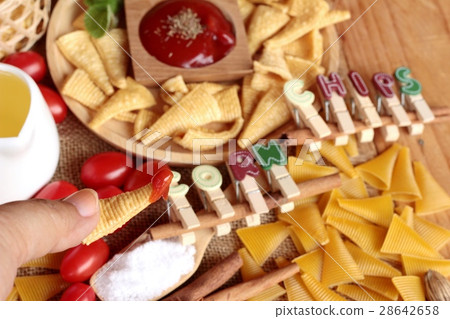 Corn snack and chips corn raw delicious. Corn snack and chips corn raw delicious. 28642658
