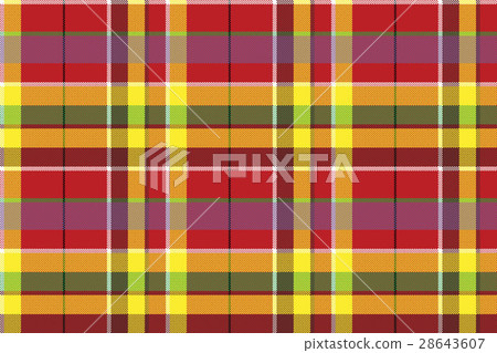 Summer seamless pattern madras check fabric 28643607
