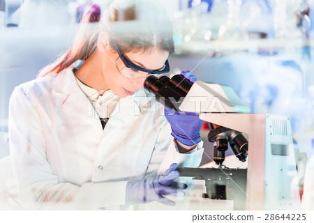 Life science researcher microscoping in genetic 28644225