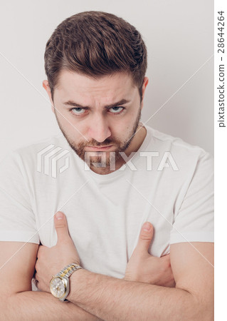portrait of handsome young serious brunette man portrait of handsome young serious brunette man 28644264