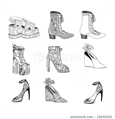High-heeled shoes for woman. Fashion footwear 28646082