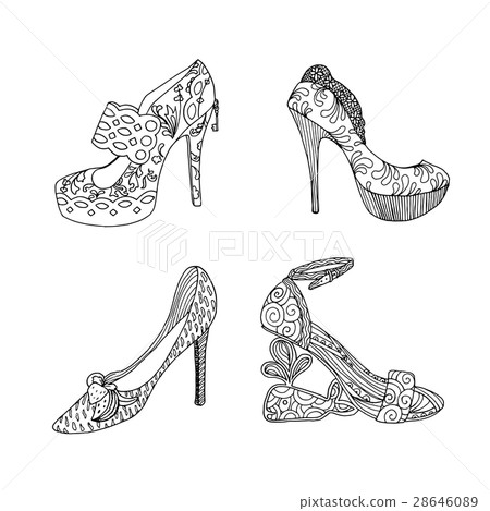 High-heeled shoes for woman. Fashion footwear 28646089