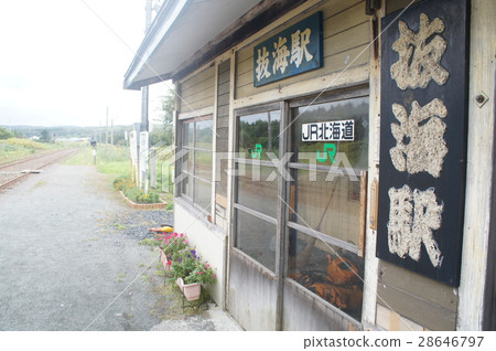 在Shimoyama車站的日本大豆站最北端的未開發的車站木製車站（南極故事位置位置） 28646797