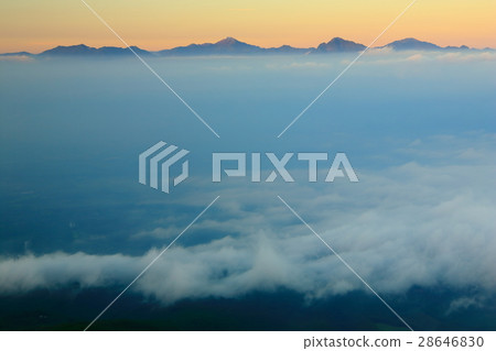 從Yatsugatake山/ Kagasawayama看見的早晨的南阿爾卑斯山 28646830