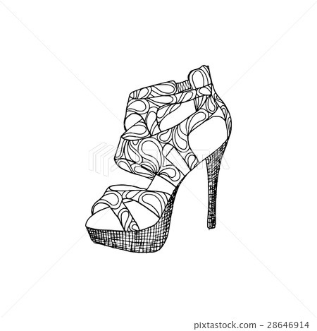 High-heeled shoes for woman. Fashion footwear 28646914