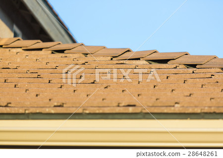 Roof of House with Concrete Tiles. 28648261