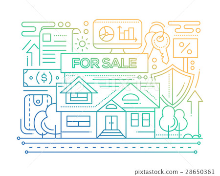 Real Estate - line design composition - color 28650361