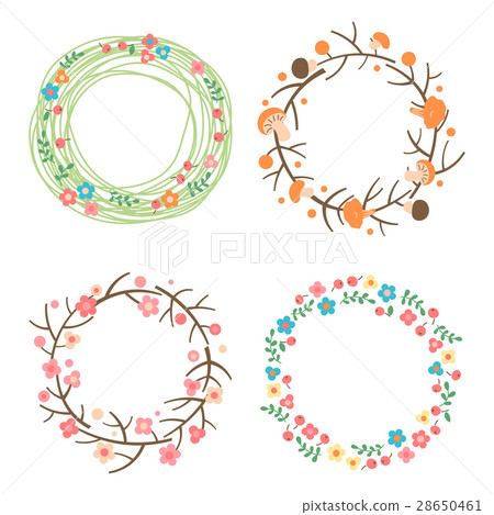 Decorative spring, autumn, summer wreaths 28650461