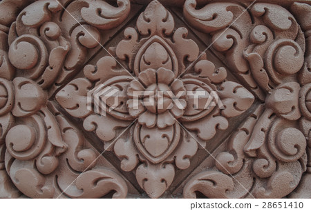 bas relief of lotus flower 28651410