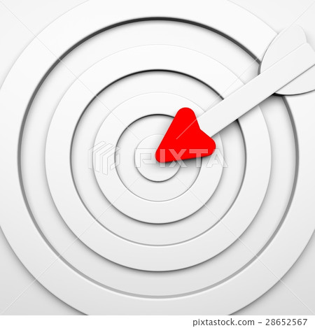 Target with arrow - white toned. 3d illustration Target with arrow - white toned. 3d illustration 28652567