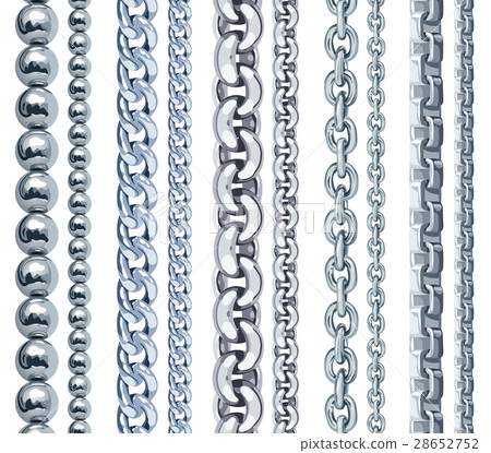 Set of realistic vector silver chains 28652752